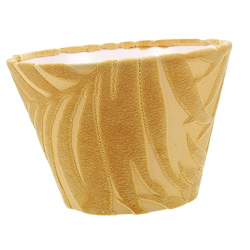 EXCEART Lampenschirm aus Wollstoff Spitzenbesatz Schreibtischlampe gemustert Jute wandleuchte deckenleuchten böhmischer heller Farbton rustikaler Lampenschirm Metall Yellow von EXCEART