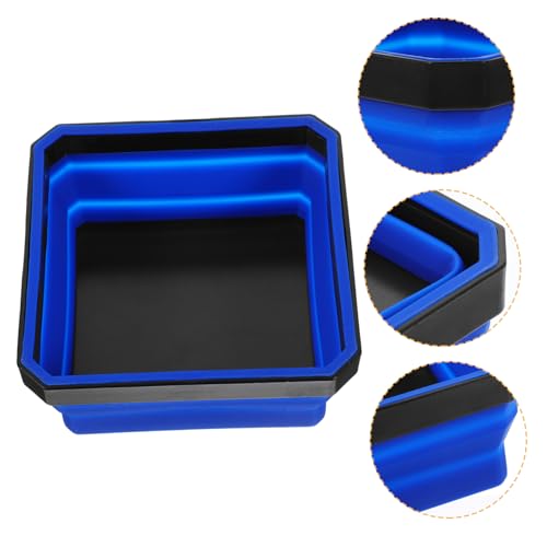 EXCEART Magnetische Faltbare Teileablage aus Silikon Kompakte Magnetschale für Schrauben und Kleinteile Platzsparender Organizer für Werkzeuge Tragbar in Blau von EXCEART