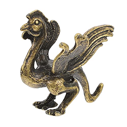 EXCEART Messing Phoenix Statue Handgemachte Goldene Reichtum Figur Wohnkultur Geschenk Sammler Neues Jahr Geschenk von EXCEART