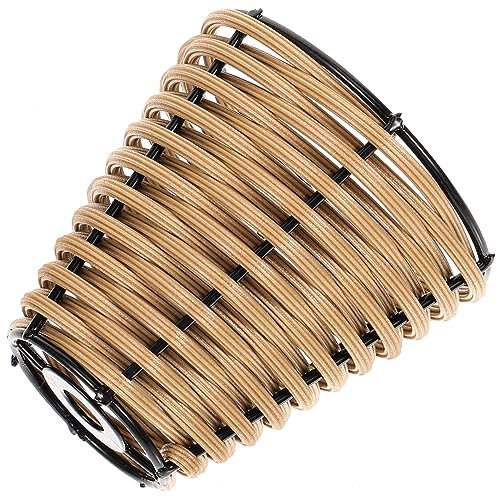 Miniatur-lampenschirm Mini-lampenschirm- Lampenschirme Boho-lampenschirm Deckenschirm Aus Korbgeflecht Unterputz-deckenleuchte Rattan-Lampe Lampenschirm Aus Bambus Weben von EXCEART