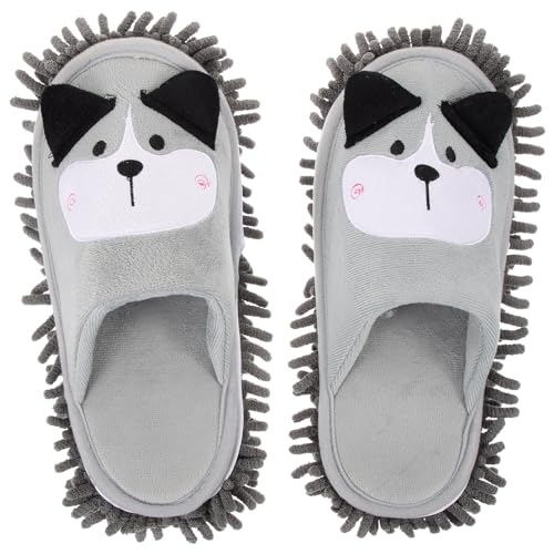 EXCEART Plüschhausschuhe 1 Paar Wischmopp Schuhe Mop Schuhe Mikrofaser Staubmopp Hausschuhe Putzschuhe Putzsocken Bodenreiniger Staubmopp Wischmop Putz Pantoffeln Für Schmutz Reinigung von EXCEART