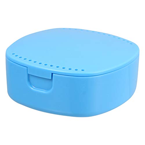 EXCEART Prothesendose Zahnspangendose mit Spiegel und Sieb Gebissdose Prothese Box Retainer Box Zahnprothesendose Prothesen Aufbewahrungsbox für Dental Mundschutz(Blau) von EXCEART