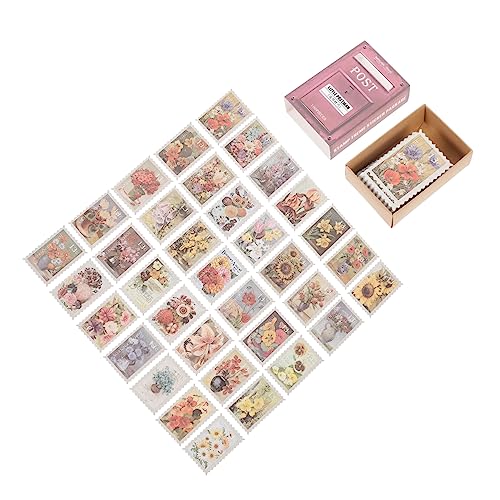 EXCEART 600 Blatt Stempel-Sticker-Pack Tagebuch Papiermaterial Altes Washi-Papier Zeitschriftenaufkleber Briefmarken Scrapbook-Aufkleber Planer-Aufkleber Natur-Aufkleber Schön Koffer Kind von EXCEART