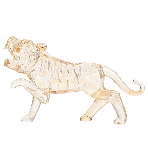 EXCEART Tischdekoration Glas Tiger Figurine Sammeln Tier Kunst Hand Malen Geblasen Glas Tiger Ornament Tisch Home Dekoration Herz Glasfigur von EXCEART