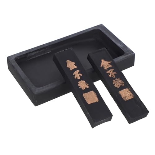 EXCEART Traditionelles Chinesisches Inkstone Set mit Ink Stick Rechteckiges Schreibstein-tablett für Kalligraphie Malerei Zeichnung Set für Chinesische Neujahrs-couplets und Übung EXCEART Traditionelles Chinesisches Inkstone Set mit Ink Stick Rechteckiges Schreibstein-tablett für Kalligraphie Malerei Zeichnung Set für Chinesische Neujahrs-couplets und Übung von EXCEART