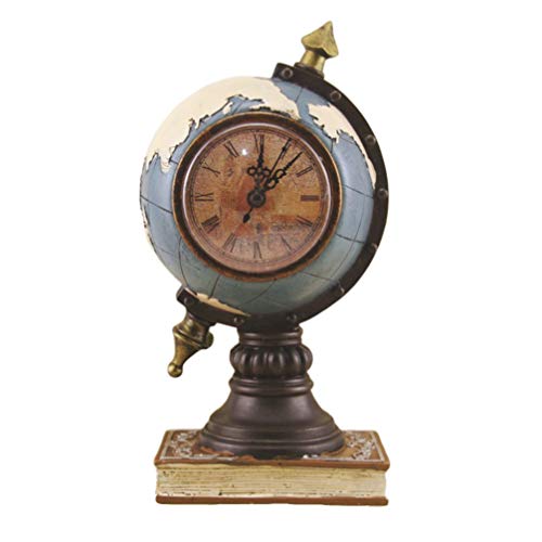 EXCEART Vintage Globus Uhr Retro Weltkugel Figur Zeituhr Antike Uhr Deko Zuhause Schule Display Uhr ohne Batterie von EXCEART