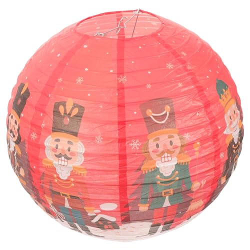 EXCEART Weihnachten Hängende Papierlaternen Dekorative Papier-Nussknacker-Laterne Bunte Runde Hängende Papierlaternen Deckenlampenschirm Ball Feiertagspartybevorzugung von EXCEART