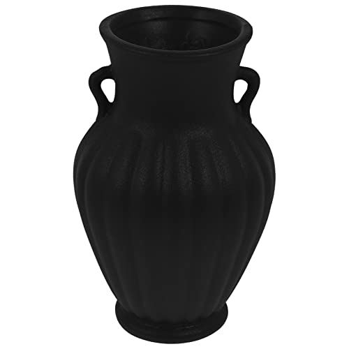 EXCEART Keramik Vase Vintage Rustikal Milchkanne Trockene Blumenvase Hydroponische Vase Dekovase Pflanzenhalter Blumenarrangement Tisch Deko für Zuhause Büro Garten Deko Schwarz von EXCEART