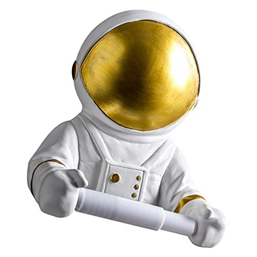 EXCEART Toilettenpapierhalter Astronaut Figur Toilettenpapierrollenhalter Handtuchhalter Klopapierrollenhalter Papierhandtuchspender für WC Badezimmer Bad Deko von EXCEART
