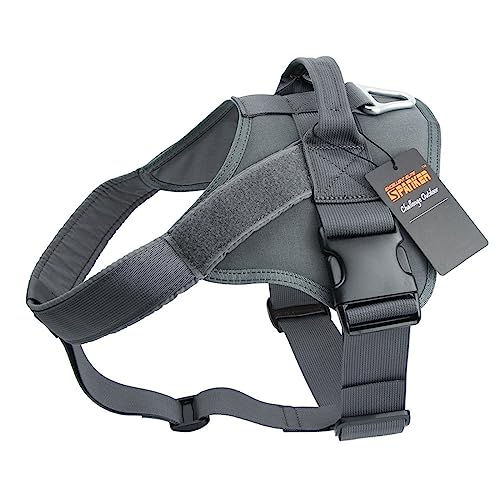 EXCELLENT ELITE SPANKER Hundegeschirr Taktisches Hundegeschirr Ausbildung Service Dog Weste Arbeiten hundegeschirr verstellbar Hund Weste Für Mittelgroße Und Große Hunde(Gry-XS) von EXCELLENT ELITE SPANKER