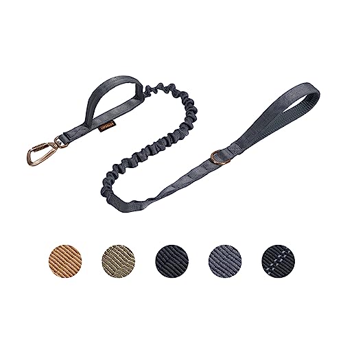 EXCELLENT ELITE SPANKER Taktische Militär Bungee Hundeleine Raum Aluminium Haken Clips elastische Seil Leinen mit 2 Control Handle(Gry) von EXCELLENT ELITE SPANKER