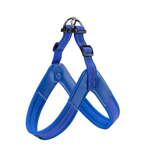 EXCELLENT ELITE SPANKER No Pull Hundegeschirr Step-in einstellbare reflektierende Weste weich gepolstert leicht Haustier Brustgurt mit Leine Clips für kleine mittlere große Hunde(M-BLU) von EXCELLENT ELITE SPANKER