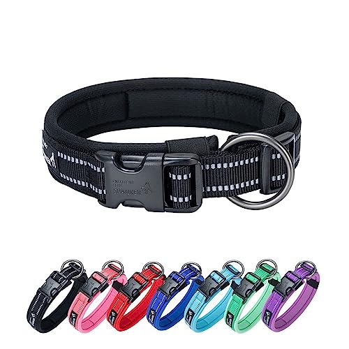 EXCELLENT ELITE SPANKER Reflektierendes klassisches weiches gepolstertes atmungsaktives Nylon einstellbares Haustierhalsband mit Schnellverschluss für kleine mittlere große Hunde Training(BLK-S EXCELLENT ELITE SPANKER Reflektierendes klassisches weiches gepolstertes atmungsaktives Nylon einstellbares Haustierhalsband mit Schnellverschluss für kleine mittlere große Hunde Training(BLK-S von EXCELLENT ELITE SPANKER