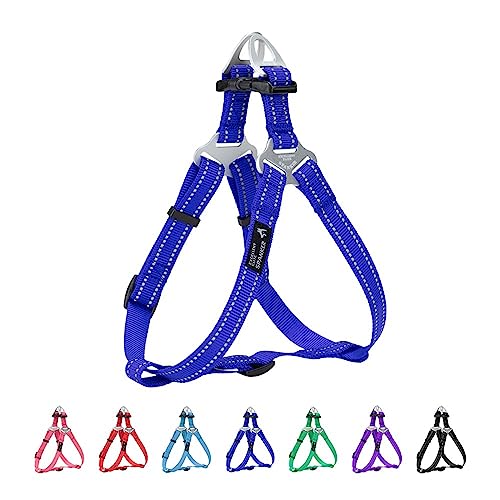 EXCELLENT ELITE SPANKER Schritt in Hundegeschirr Einstellbar Nicht Ziehen Hundegeschirr Welpengeschirr für Kleine Mittlere Große Hunde Training Walking von Haustier-Geschirr（BLU-L） von EXCELLENT ELITE SPANKER