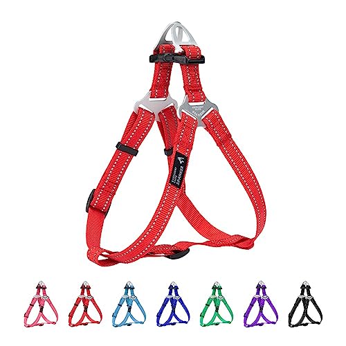 EXCELLENT ELITE SPANKER Schritt in Hundegeschirr Einstellbar Nicht Ziehen Hundegeschirr Welpengeschirr für Kleine Mittlere Große Hunde Training Walking von Haustier-Geschirr（RED-S） von EXCELLENT ELITE SPANKER