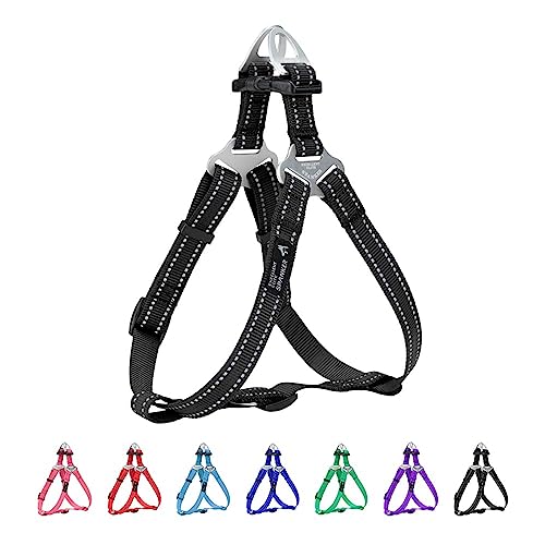 EXCELLENT ELITE SPANKER Schritt in Hundegeschirr Einstellbar Nicht Ziehen Hundegeschirr Welpengeschirr für Kleine Mittlere Große Hunde Training Walking von Haustier-Geschirr（BLK-M） von EXCELLENT ELITE SPANKER
