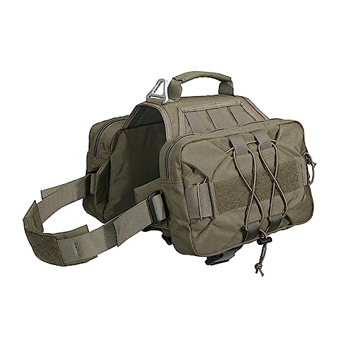 EXCELLENT ELITE SPANKER Service Jagd Hund Rucksack Rucksack Hundegeschirr Satteltasche Hunderucksack Einstellbar Molle Hund Rucksack für Mittelgroße Large Hunde(RGN-L) von EXCELLENT ELITE SPANKER