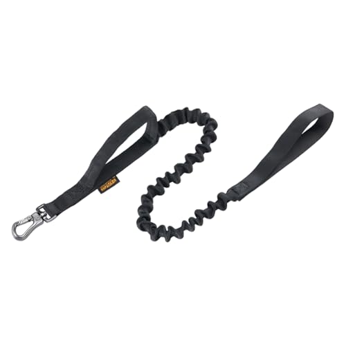 EXCELLENT ELITE SPANKER Military Bungee Hundeleine Elastische Leinen mit 2 gepolsterten Haltegriffen für mittlere und kleine Hunde(BLK) von EXCELLENT ELITE SPANKER