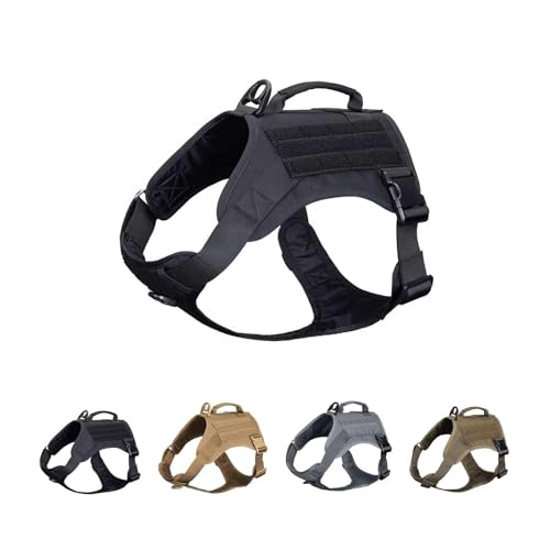 EXCELLENT ELITE SPANKER Taktisches Hundegeschirr - Militärische Weste Mit Griff, Verstellbares Trainingsgeschirr, Kein Zug (BLK-L) von EXCELLENT ELITE SPANKER