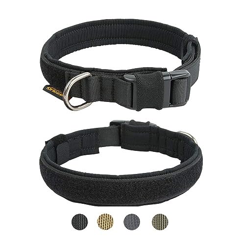 EXCELLENT ELITE SPANKER Welpenhundehalsband Nylon Verstellbares Hundehalsband Weiches gepolstertes Hundehalsband für kleine Hunde Haustier(Schwarz-S) von EXCELLENT ELITE SPANKER