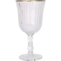 Gestreiftes Weinglas mit goldenem Rand, 240 ml von EXCELLENT HOUSEWARE