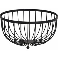 Excellent Houseware - Obstkorb, Deko Korb Metall ⌀ 25 cm h: 13 cm, Schwarz - eh von EXCELLENT HOUSEWARE