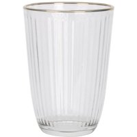 Gestreiftes Glas mit goldenem Rand, 395 ml von EXCELLENT HOUSEWARE