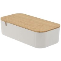 Excellent Houseware - Kosmetik-Organizer mit Spiegel, 26 x 13 x 7 cm, weiß von EXCELLENT HOUSEWARE