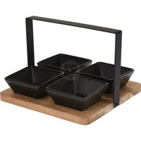 Servierschüssel mit Holztablett, 4er-Set Servierschüssel mit Holztablett, 4er-Set von EXCELLENT HOUSEWARE