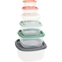 Excellent Houseware - Set of 6 Kunststoff-Lunchboxen mit Deckeln of verschiedenen Farben und Größen. von EXCELLENT HOUSEWARE