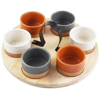 Snackschalen mit Tablett aus Bambus von EXCELLENT HOUSEWARE