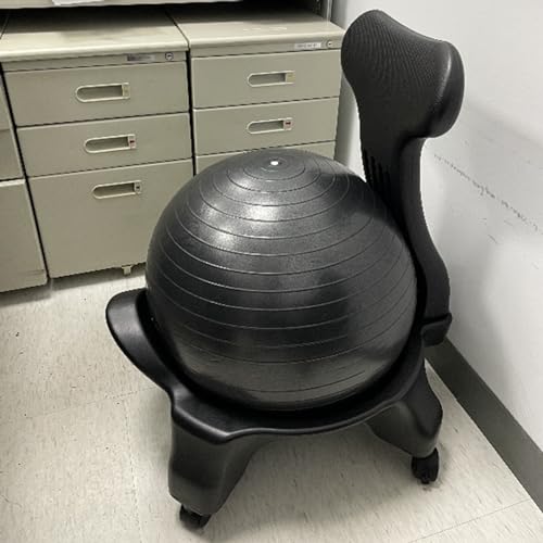 EXCLURA Sitzball Büro-Ballstuhl für Erwachsene mit Rückenstütze, Übungsstabilitätsyoga-Ballstuhl für Schwere Leute, Kugelsitz für Ergonomischen Bürostuhl von EXCLURA