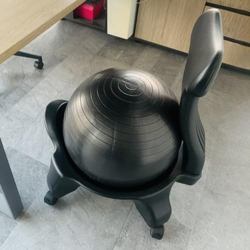 EXCLURA Sitzball Yoga-Ballstuhlsitz für Bürostuhl, Ergonomischer Stabilitätsstuhl für Schwere Personen für Erwachsene, Geburtsballstuhl für Die Schwangerschaft, Das Gleichgewicht Verbessern von EXCLURA