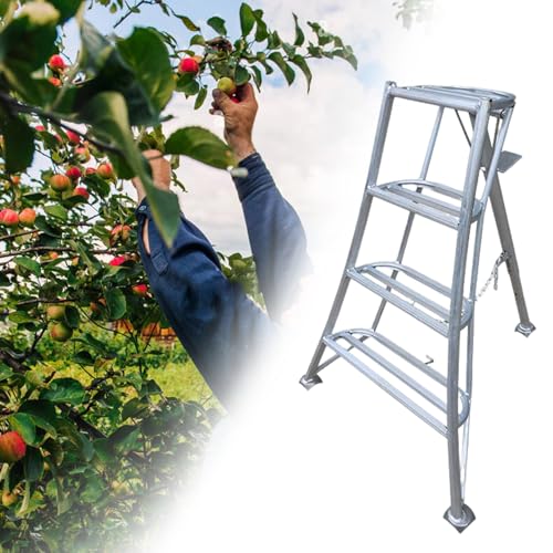Gartenleiter 3-beinige Obstgartenleiter aus Aluminium zum Obstpflücken, Klappbare Dreibeinleitern für Hohe Beanspruchung, Höhenverstellbare Podestleiter mit Rutschfestem Fuß(4 step-142cm (55 7/8")) Gartenleiter 3-beinige Obstgartenleiter aus Aluminium zum Obstpflücken, Klappbare Dreibeinleitern für Hohe Beanspruchung, Höhenverstellbare Podestleiter mit Rutschfestem Fuß(4 step-142cm (55 7/8")) von EXCLURA