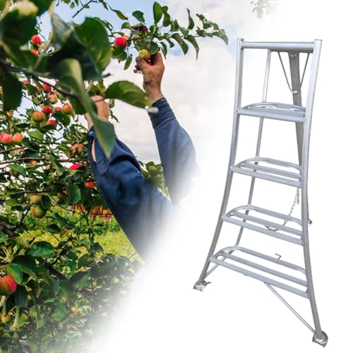 Gartenleiter 3-beinige Obstgartenleiter aus Aluminium zum Obstpflücken, Klappbare Dreibeinleitern für Hohe Beanspruchung, Höhenverstellbare Podestleiter mit Rutschfestem Fuß(5 step-175cm (68 7/8")) Gartenleiter 3-beinige Obstgartenleiter aus Aluminium zum Obstpflücken, Klappbare Dreibeinleitern für Hohe Beanspruchung, Höhenverstellbare Podestleiter mit Rutschfestem Fuß(5 step-175cm (68 7/8")) von EXCLURA