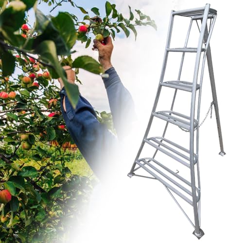 Gartenleiter 3-beinige Obstgartenleiter aus Aluminium zum Obstpflücken, Klappbare Dreibeinleitern für Hohe Beanspruchung, Höhenverstellbare Podestleiter mit Rutschfestem Fuß(6 step-208cm (81 7/8")) Gartenleiter 3-beinige Obstgartenleiter aus Aluminium zum Obstpflücken, Klappbare Dreibeinleitern für Hohe Beanspruchung, Höhenverstellbare Podestleiter mit Rutschfestem Fuß(6 step-208cm (81 7/8")) von EXCLURA