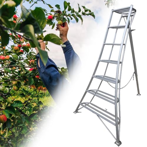 Gartenleiter 3-beinige Obstgartenleiter aus Aluminium zum Obstpflücken, Klappbare Dreibeinleitern für Hohe Beanspruchung, Höhenverstellbare Podestleiter mit Rutschfestem Fuß(7 step-241cm (94 7/8")) Gartenleiter 3-beinige Obstgartenleiter aus Aluminium zum Obstpflücken, Klappbare Dreibeinleitern für Hohe Beanspruchung, Höhenverstellbare Podestleiter mit Rutschfestem Fuß(7 step-241cm (94 7/8")) von EXCLURA