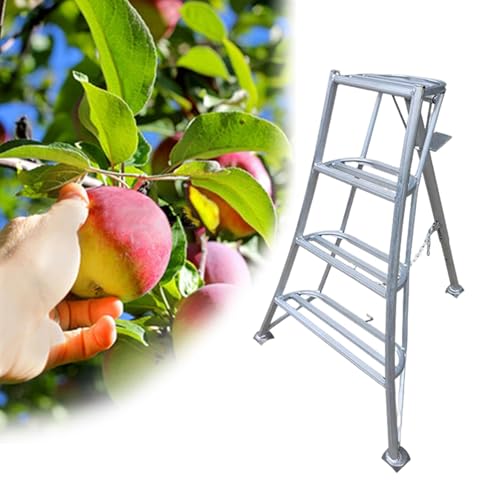 Gartenleiter Dreibeinige Obstgartenleiter zum Obstpflücken, Höhenverstellbare Ernteleitern für den Haushalt, Dreibeinige Obstpflückleiter zum Gärtnern/Beschneiden(130cm(51 1/8")) von EXCLURA