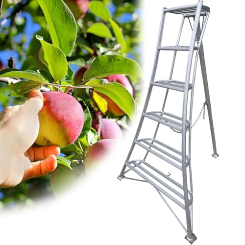 Gartenleiter Dreibeinige Obstgartenleiter zum Obstpflücken, Höhenverstellbare Ernteleitern für den Haushalt, Dreibeinige Obstpflückleiter zum Gärtnern/Beschneiden(190cm(74 3/4")) von EXCLURA