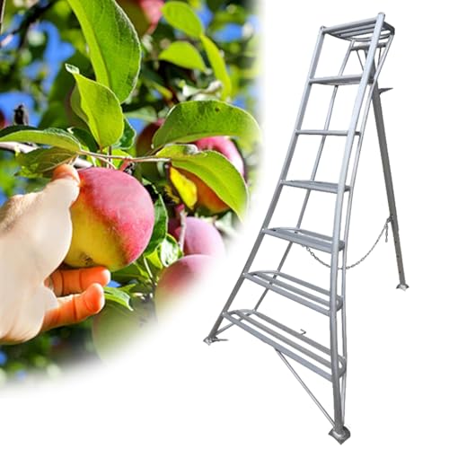 Gartenleiter Dreibeinige Obstgartenleiter zum Obstpflücken, Höhenverstellbare Ernteleitern für den Haushalt, Dreibeinige Obstpflückleiter zum Gärtnern/Beschneiden(230cm(90 1/2")) von EXCLURA