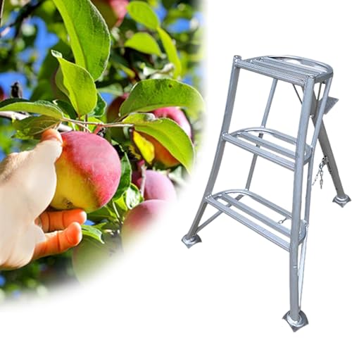 Gartenleiter Dreibeinige Obstgartenleiter zum Obstpflücken, Höhenverstellbare Ernteleitern für den Haushalt, Dreibeinige Obstpflückleiter zum Gärtnern/Beschneiden(90cm(35 3/8")) von EXCLURA