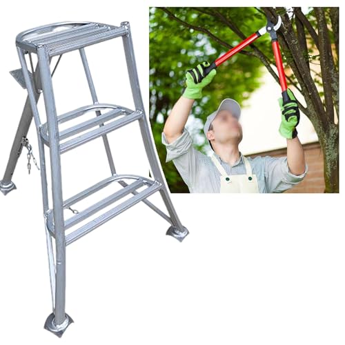Gartenleiter Gewerbliche Trittleitern zum Baum-/Heckenschneiden, Haushaltsleiter für Obstgärten mit Rutschfester Oberfläche, Dreibein-Trittleiter für Größere Reichweite(90cm/3ft/35.4in) von EXCLURA