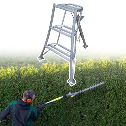 Gartenleiter Obstgartenleiter zum Heckenschneiden, Strapazierfähig, Höhenverstellbare Dreibein-Trittleitern, Leicht zu Tragen, Gartentreppe zum Obstbaumpflücken(3 step-109cm (42 7/8")) von EXCLURA