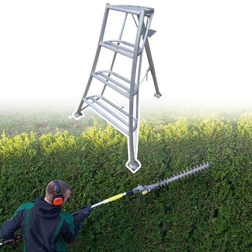 Gartenleiter Obstgartenleiter zum Heckenschneiden, Strapazierfähig, Höhenverstellbare Dreibein-Trittleitern, Leicht zu Tragen, Gartentreppe zum Obstbaumpflücken(4 step-142cm (55 7/8")) von EXCLURA