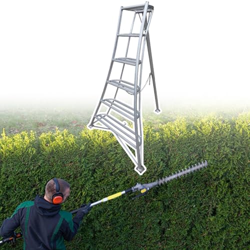 Gartenleiter Obstgartenleiter zum Heckenschneiden, Strapazierfähig, Höhenverstellbare Dreibein-Trittleitern, Leicht zu Tragen, Gartentreppe zum Obstbaumpflücken(6 step-208cm (81 7/8")) von EXCLURA