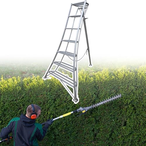 Gartenleiter Obstgartenleiter zum Heckenschneiden, Strapazierfähig, Höhenverstellbare Dreibein-Trittleitern, Leicht zu Tragen, Gartentreppe zum Obstbaumpflücken(7 step-241cm (94 7/8")) von EXCLURA