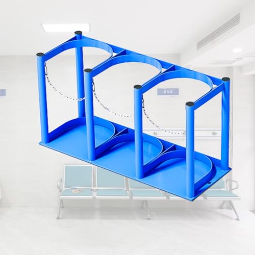 Sauerstoffflasche Gestell Medizinisches Sauerstoffflaschengestell, Höhe 39 cm, Klinik-/ Heim-Halterung für Kleine Tanks, Sauerstoffflaschenständer zum Schutz der Gasflasche, Leicht Zugänglich(L-57cm(2 von EXCLURA