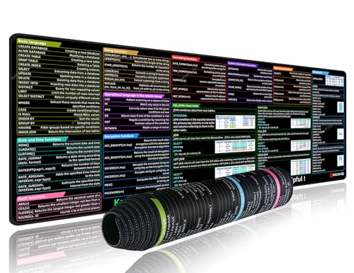 excovip SQL Spickzettel Mauspad für Datenbankadministratoren, Analysten und Programmierer, Shortcut-Tasten-Mauspad, großes Anti-Rutsch-Tastatur-Pad, Mauspad 90 x 30 cm, 0322 excovip SQL Spickzettel Mauspad für Datenbankadministratoren, Analysten und Programmierer, Shortcut-Tasten-Mauspad, großes Anti-Rutsch-Tastatur-Pad, Mauspad 90 x 30 cm, 0322 von excovip