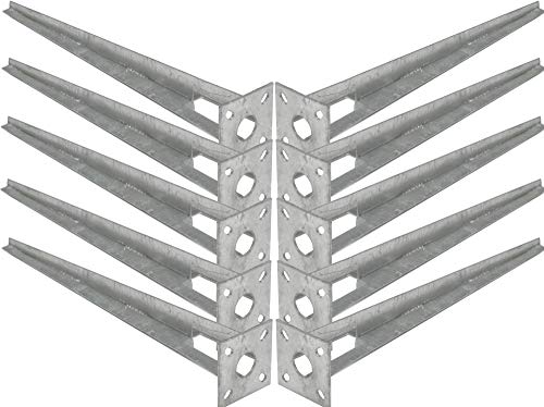 10 Stk. Bodenhülse Einschlaghülse Pfostenträger Ø 34 mm für Maschendrahtzaun, Metallzaun Streb Halter von EXCOLO