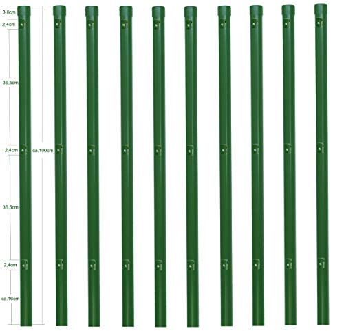 10 Stück Zaunpfosten Ø 34 mm für 80cm hohe Zaunanlagen grün RAL 6005. Incl. 3 montierter Spanndrahthalter und Pfostenkappe. Pfosten Länge 100cm für Montage in Einschlaghülse. 10 Stück Zaunpfosten Ø 34 mm für 80cm hohe Zaunanlagen grün RAL 6005. Incl. 3 montierter Spanndrahthalter und Pfostenkappe. Pfosten Länge 100cm für Montage in Einschlaghülse. von EXCOLO